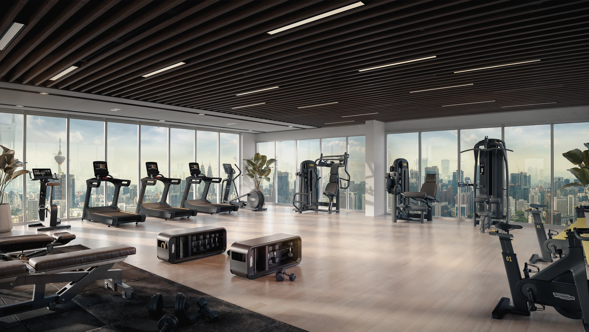 Times Square 2 Sky Gym with Kuala Lumpur skyline